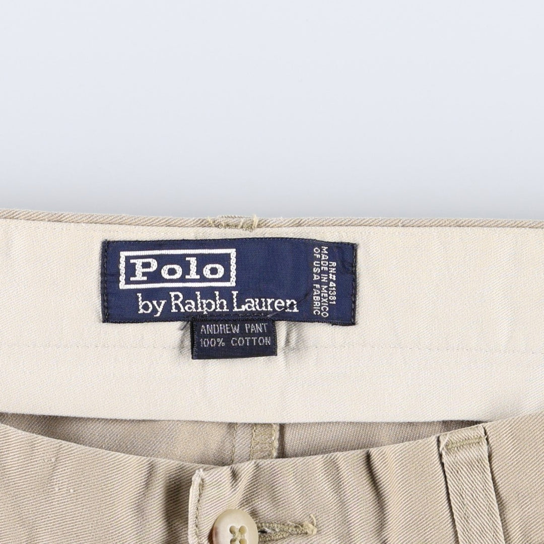 Ralph Lauren POLO by Ralph Lauren ANDREW PANT Two-pleat chino pants for men, equivalent to W33 cotton Beige type Vintage Second Hand
