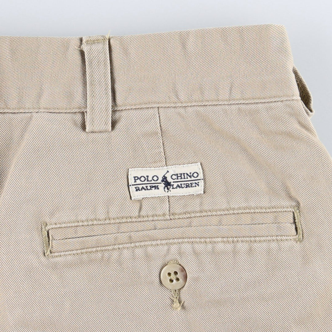 Ralph Lauren POLO by Ralph Lauren ANDREW PANT Two-pleat chino pants for men, equivalent to W33 cotton Beige type Vintage Second Hand