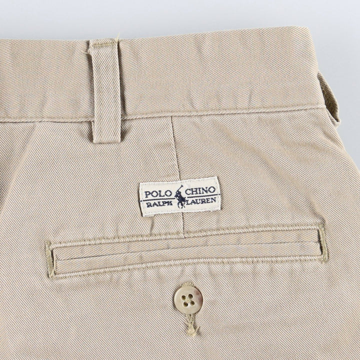 Ralph Lauren POLO by Ralph Lauren ANDREW PANT Two-pleat chino pants for men, equivalent to W33 cotton Beige type Vintage Second Hand