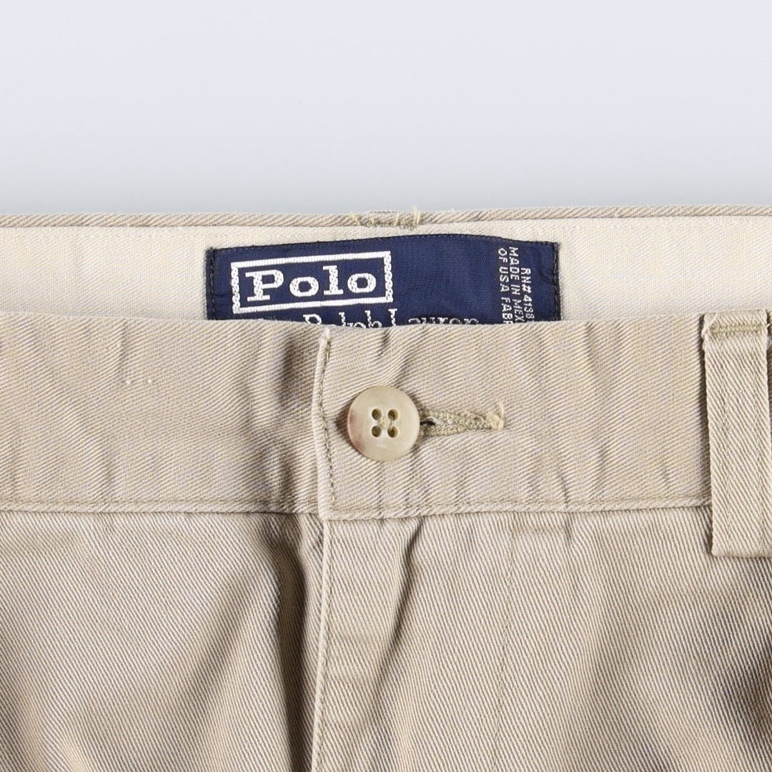 Ralph Lauren POLO by Ralph Lauren ANDREW PANT Two-pleat chino pants for men, equivalent to W33 cotton Beige type Vintage Second Hand