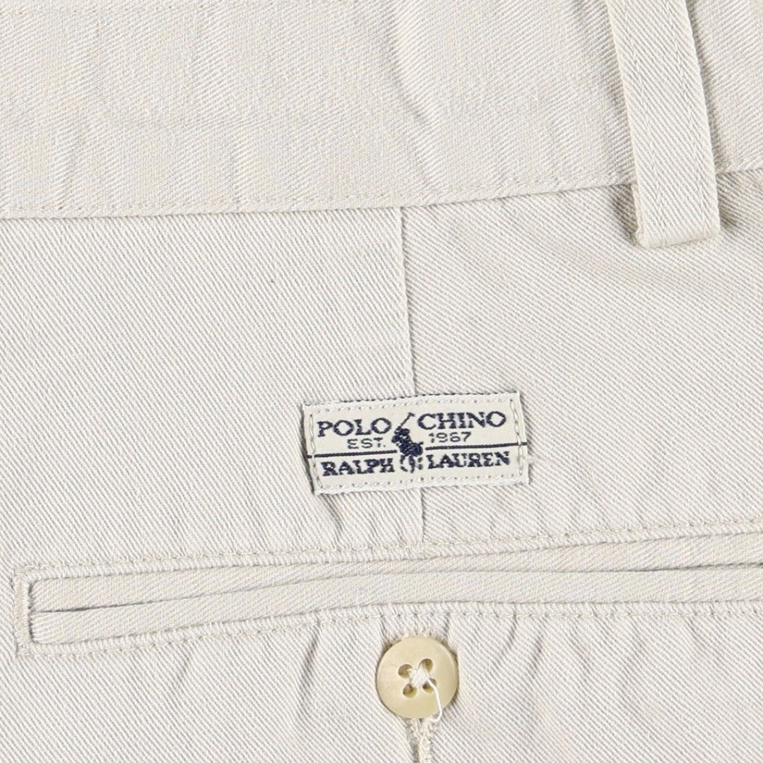 Ralph Lauren Polo Hammond Pant, two-pleat chino pants, men's size W34. cotton Beige type Vintage Second Hand