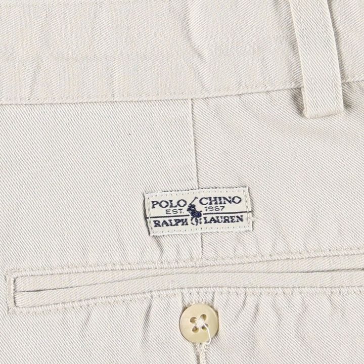 Ralph Lauren Polo Hammond Pant, two-pleat chino pants, men's size W34. cotton Beige type Vintage Second Hand
