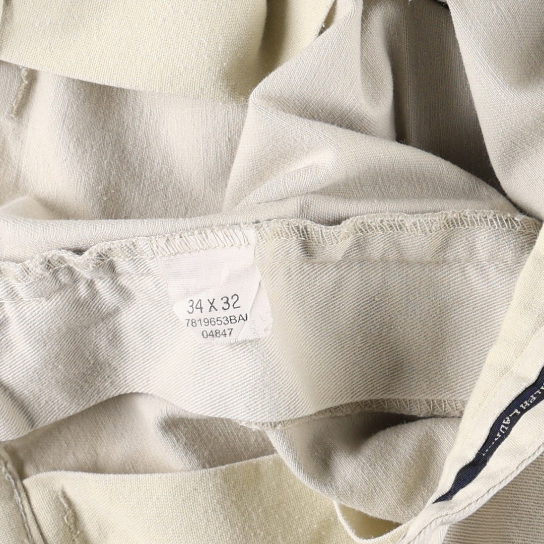 Ralph Lauren Polo Hammond Pant, two-pleat chino pants, men's size W34. cotton Beige type Vintage Second Hand