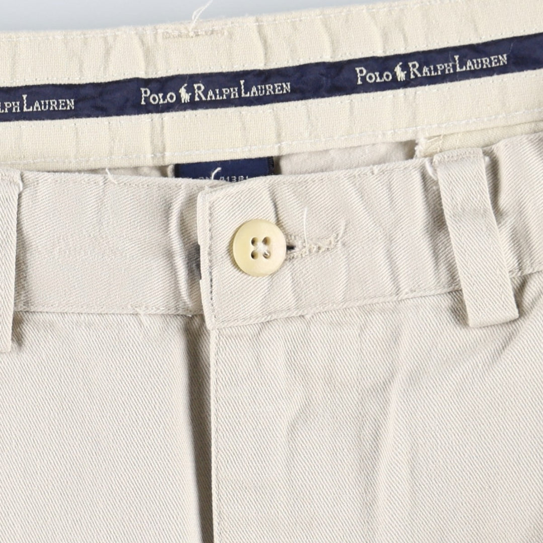 Ralph Lauren Polo Hammond Pant, two-pleat chino pants, men's size W34. cotton Beige type Vintage Second Hand