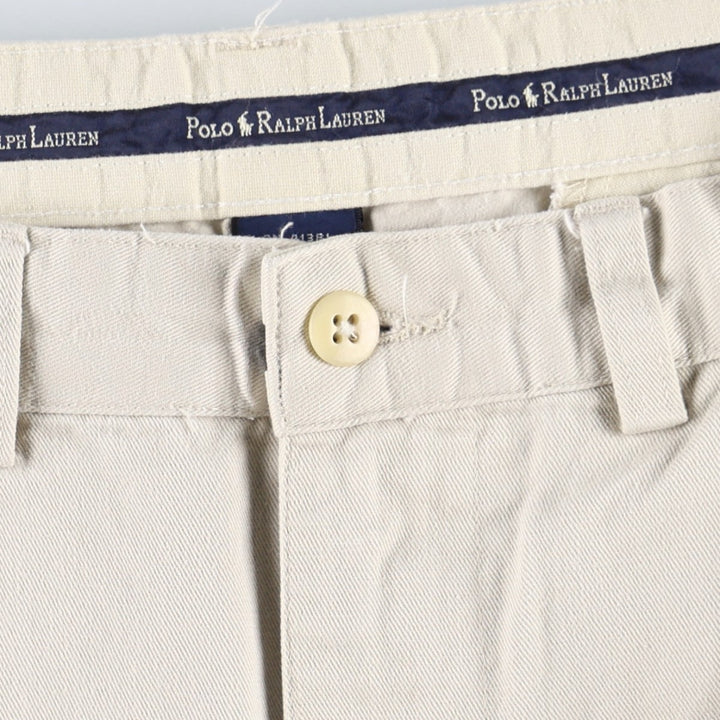 Ralph Lauren Polo Hammond Pant, two-pleat chino pants, men's size W34. cotton Beige type Vintage Second Hand
