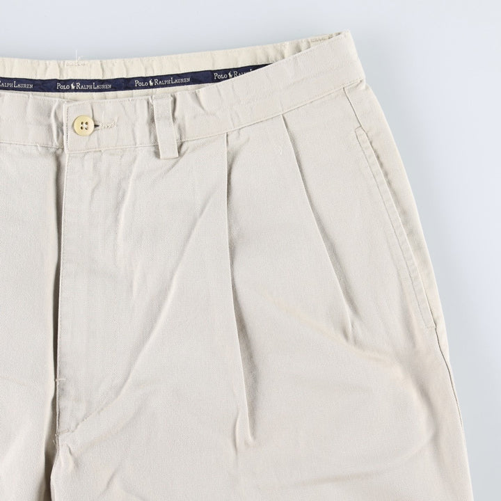 Ralph Lauren Polo Hammond Pant, two-pleat chino pants, men's size W34. cotton Beige type Vintage Second Hand