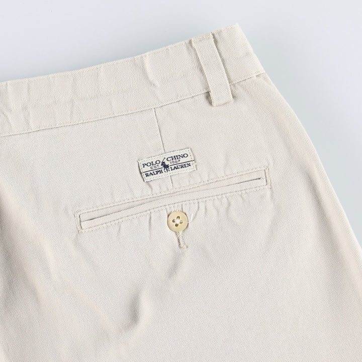Ralph Lauren Polo Hammond Pant, two-pleat chino pants, men's size W34. cotton Beige type Vintage Second Hand