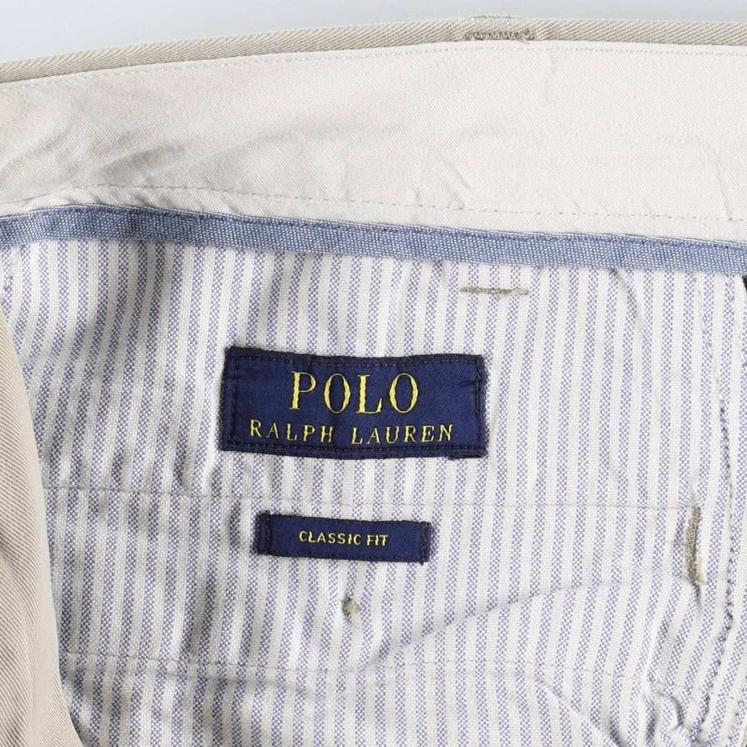 Ralph Lauren POLO RALPH LAUREN CLASSIC FIT Chino Pants, Men's Size W37 (approx.) cotton Beige type Vintage Second Hand
