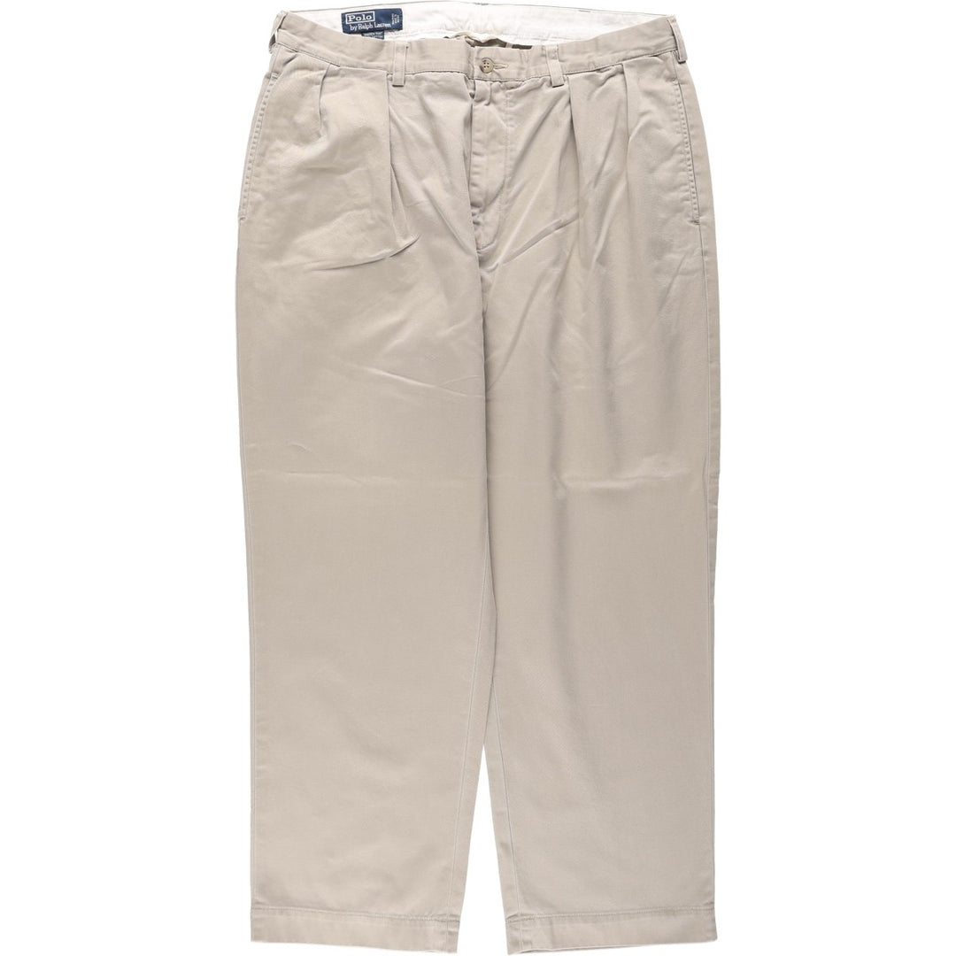Ralph Lauren POLO by Ralph Lauren ANDREW PANT Two-pleat chino pants for men, equivalent to w36 cotton Beige type Vintage Second Hand