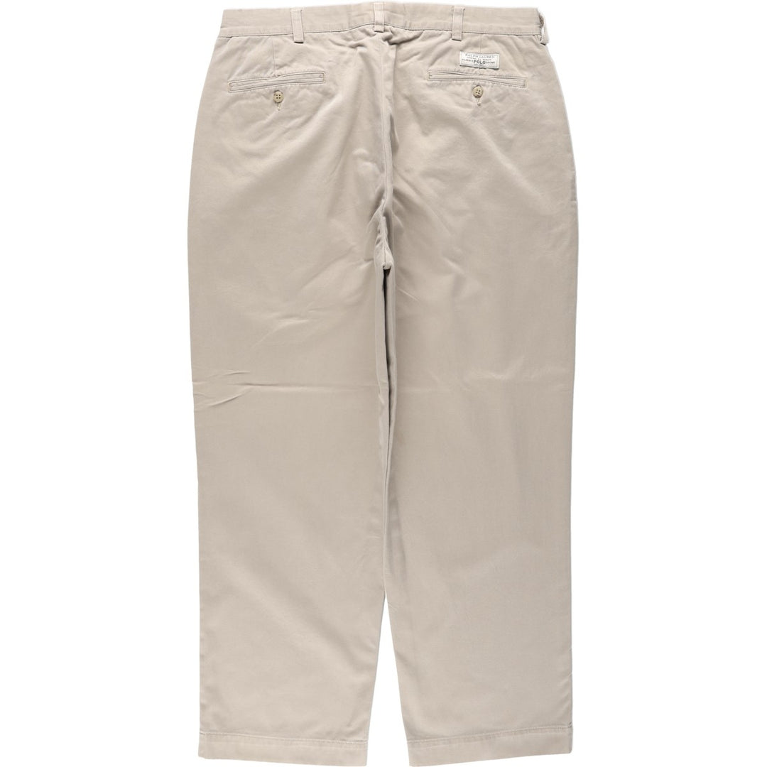Ralph Lauren POLO by Ralph Lauren ANDREW PANT Two-pleat chino pants for men, equivalent to w36 cotton Beige type Vintage Second Hand