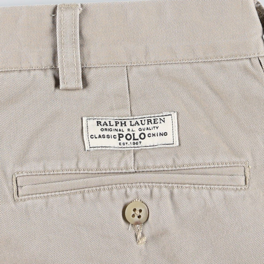 Ralph Lauren POLO by Ralph Lauren ANDREW PANT Two-pleat chino pants for men, equivalent to w36 cotton Beige type Vintage Second Hand