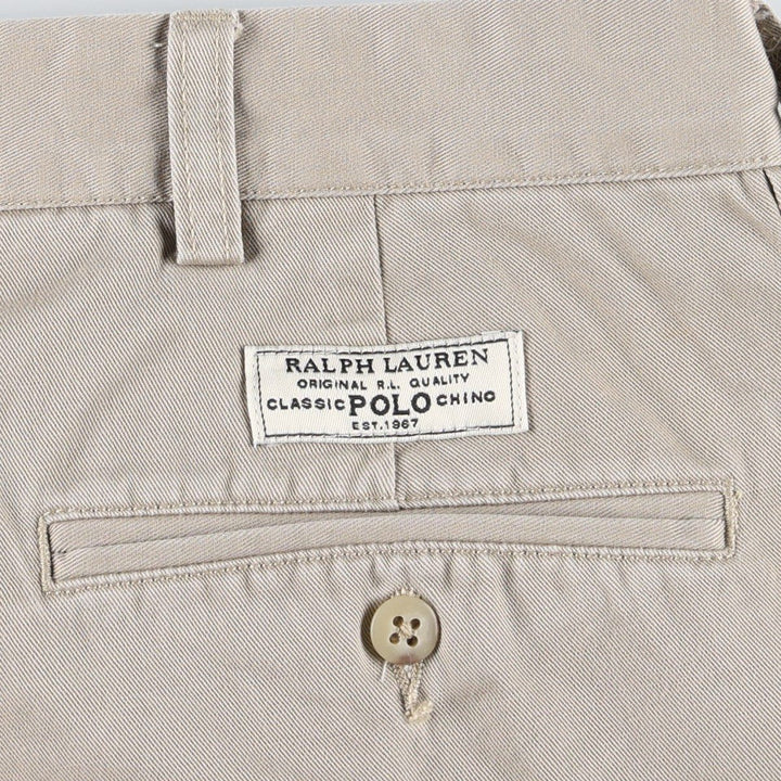 Ralph Lauren POLO by Ralph Lauren ANDREW PANT Two-pleat chino pants for men, equivalent to w36 cotton Beige type Vintage Second Hand