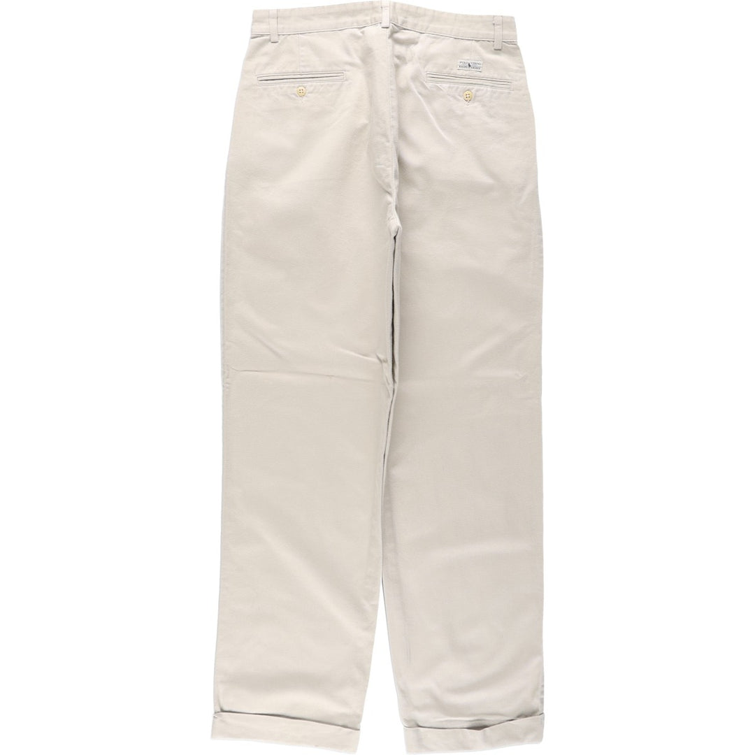 1990'S Ralph Lauren Polo Ralph Lauren Hammond Pants, two-pleat chino pants, made in the USA, men's size W32 (approx.) cotton Beige type Vintage Second Hand