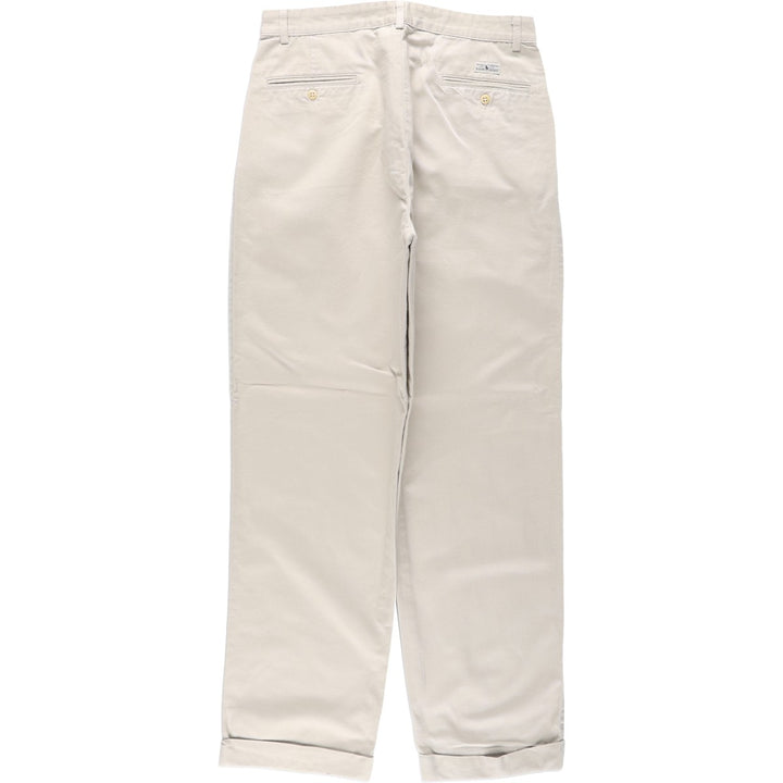 1990'S Ralph Lauren Polo Ralph Lauren Hammond Pants, two-pleat chino pants, made in the USA, men's size W32 (approx.) cotton Beige type Vintage Second Hand