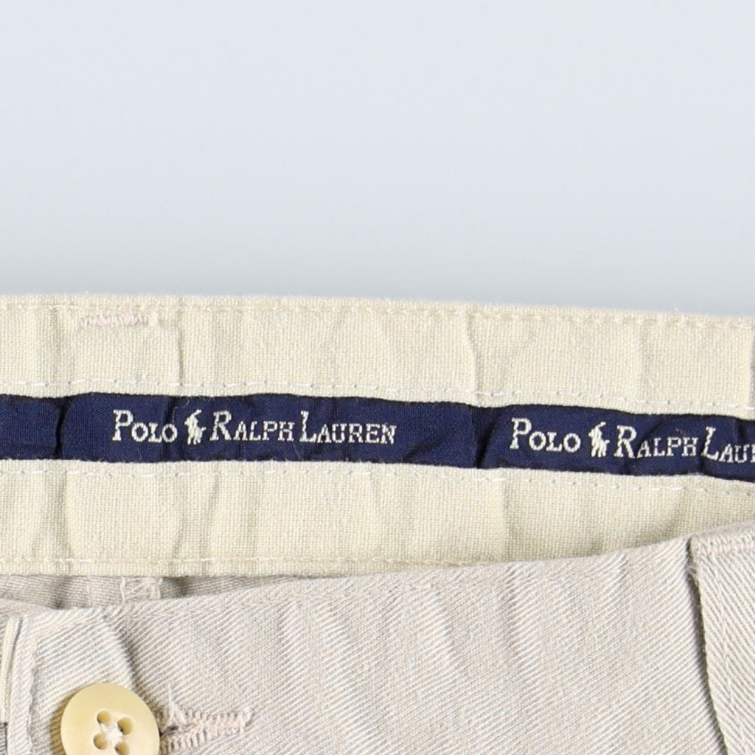 1990'S Ralph Lauren Polo Ralph Lauren Hammond Pants, two-pleat chino pants, made in the USA, men's size W32 (approx.) cotton Beige type Vintage Second Hand