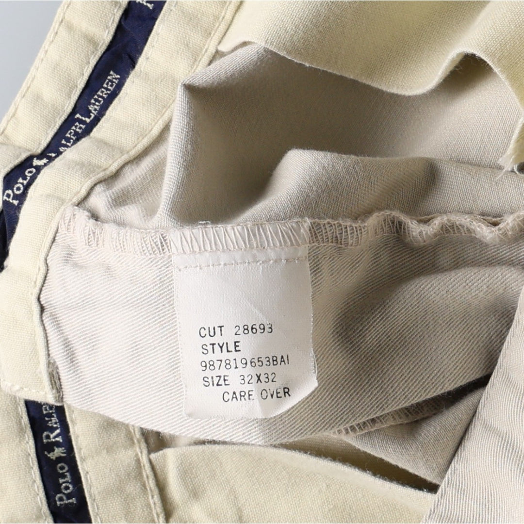 1990'S Ralph Lauren Polo Ralph Lauren Hammond Pants, two-pleat chino pants, made in the USA, men's size W32 (approx.) cotton Beige type Vintage Second Hand