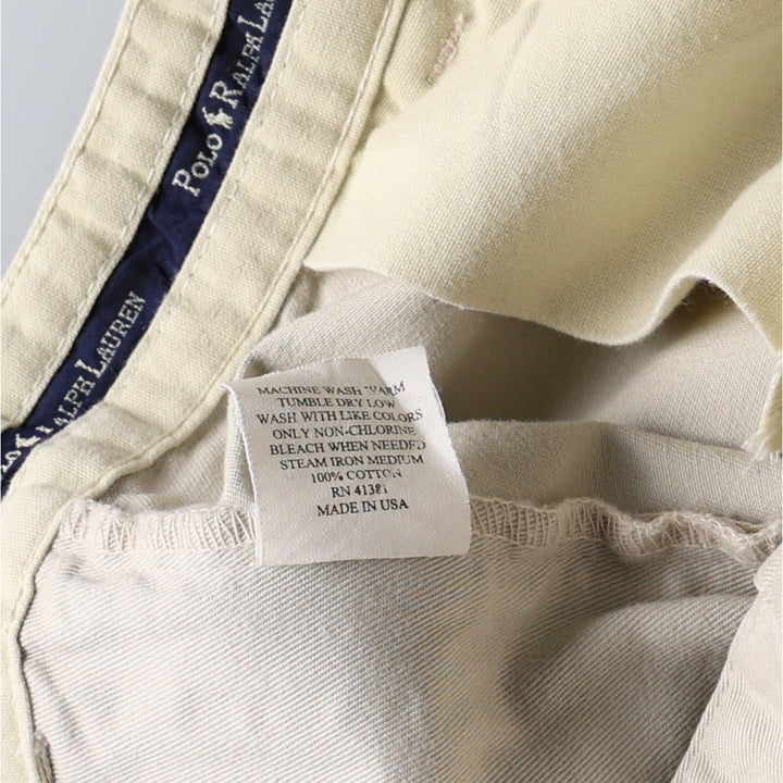 1990'S Ralph Lauren Polo Ralph Lauren Hammond Pants, two-pleat chino pants, made in the USA, men's size W32 (approx.) cotton Beige type Vintage Second Hand