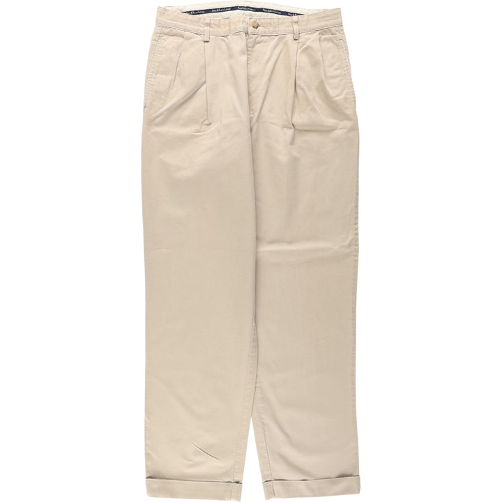 1990'S Ralph Lauren Polo Ralph Lauren HAMMOND PANT Two-Pleat Chino Pants Made in USA Men's W34 (approx.) cotton Beige type Vintage Second Hand