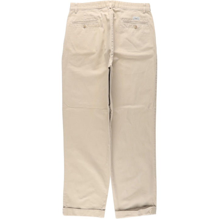 1990'S Ralph Lauren Polo Ralph Lauren HAMMOND PANT Two-Pleat Chino Pants Made in USA Men's W34 (approx.) cotton Beige type Vintage Second Hand