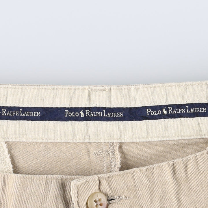 1990'S Ralph Lauren Polo Ralph Lauren HAMMOND PANT Two-Pleat Chino Pants Made in USA Men's W34 (approx.) cotton Beige type Vintage Second Hand