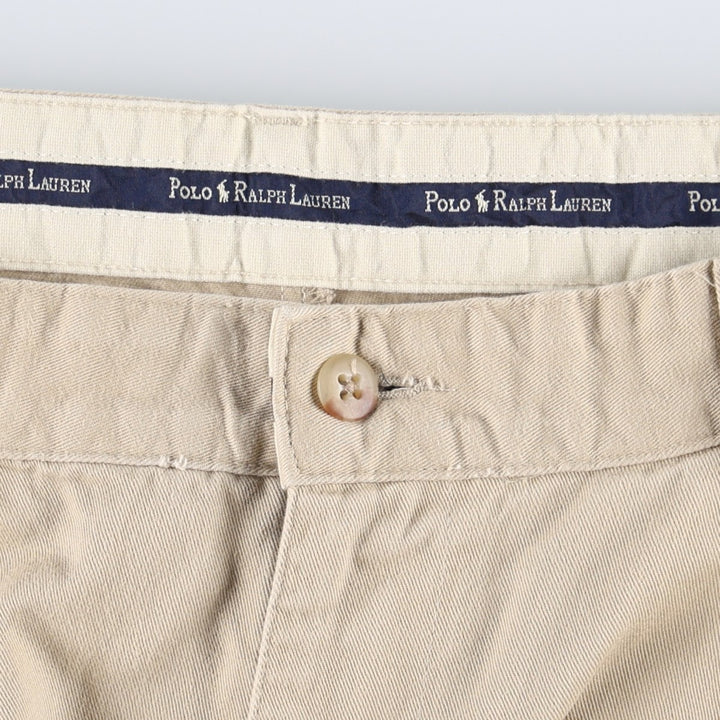 1990'S Ralph Lauren Polo Ralph Lauren HAMMOND PANT Two-Pleat Chino Pants Made in USA Men's W34 (approx.) cotton Beige type Vintage Second Hand