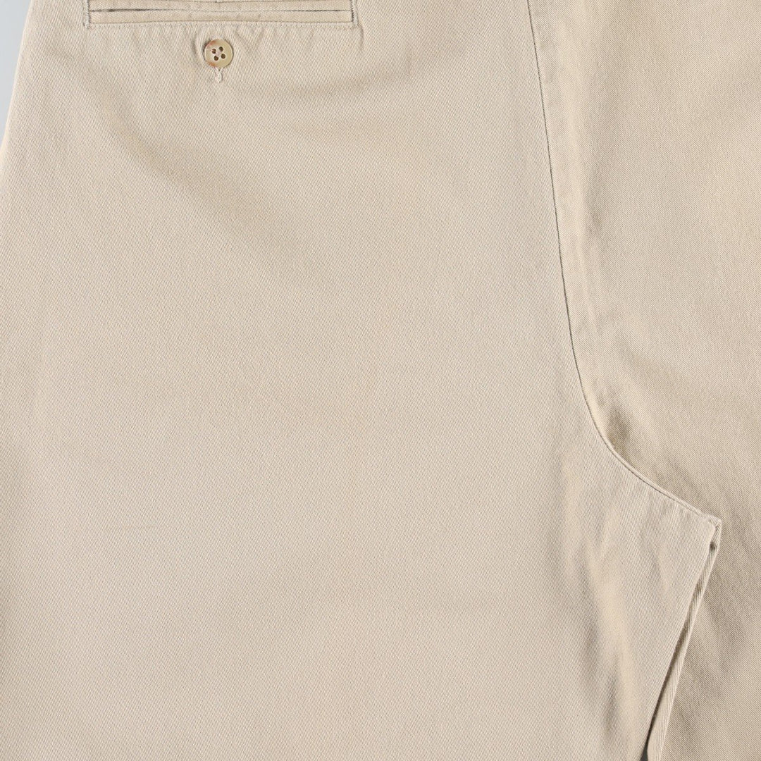 1990'S Ralph Lauren Polo Ralph Lauren HAMMOND PANT Two-Pleat Chino Pants Made in USA Men's W34 (approx.) cotton Beige type Vintage Second Hand