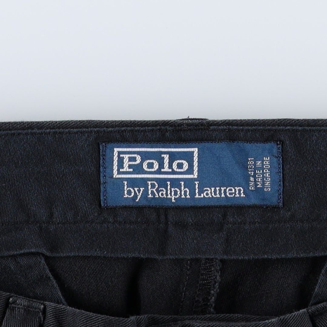 Ralph Lauren POLO by Ralph Lauren Chino Pants, Men's Size W34 (approx.) cotton navy blue type Vintage Second Hand