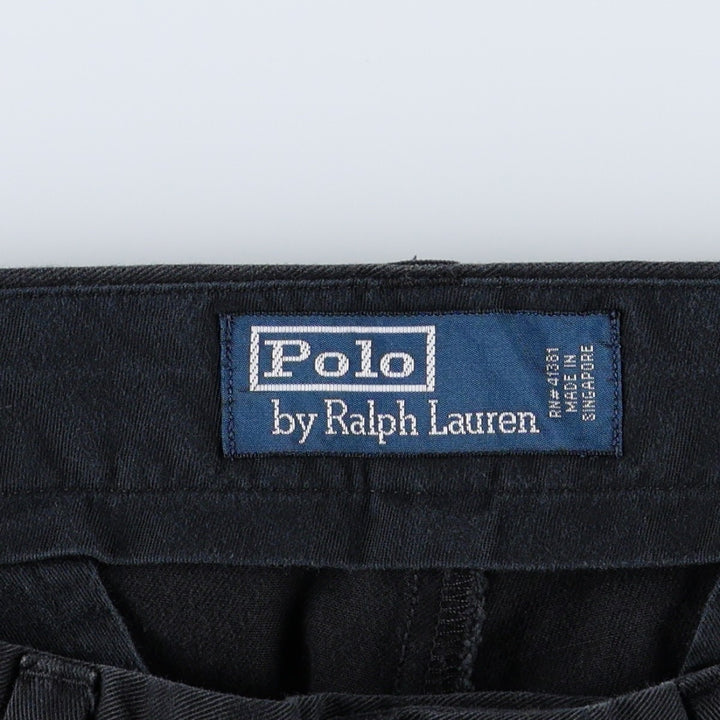 Ralph Lauren POLO by Ralph Lauren Chino Pants, Men's Size W34 (approx.) cotton navy blue type Vintage Second Hand