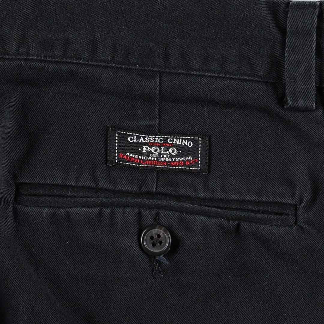 Ralph Lauren POLO by Ralph Lauren Chino Pants, Men's Size W34 (approx.) cotton navy blue type Vintage Second Hand