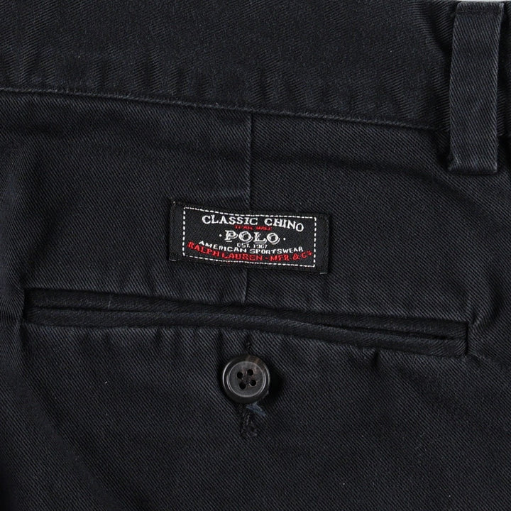 Ralph Lauren POLO by Ralph Lauren Chino Pants, Men's Size W34 (approx.) cotton navy blue type Vintage Second Hand