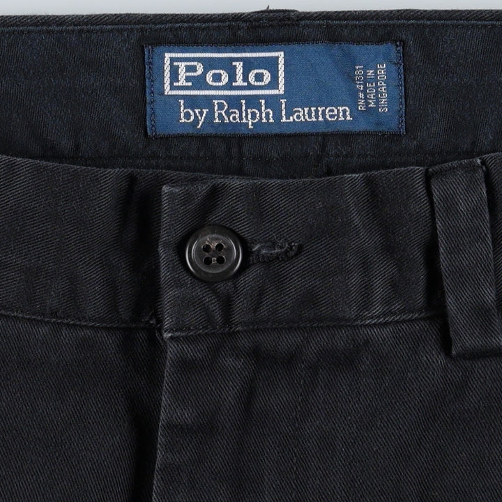 Ralph Lauren POLO by Ralph Lauren Chino Pants, Men's Size W34 (approx.) cotton navy blue type Vintage Second Hand