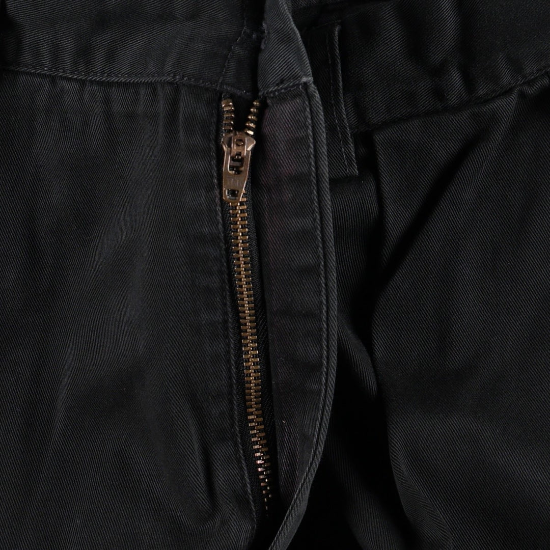 Ralph Lauren POLO by Ralph Lauren ANDREW PANT, two-pleat chino pants, men's, W32 equivalent cotton black type Vintage Second Hand