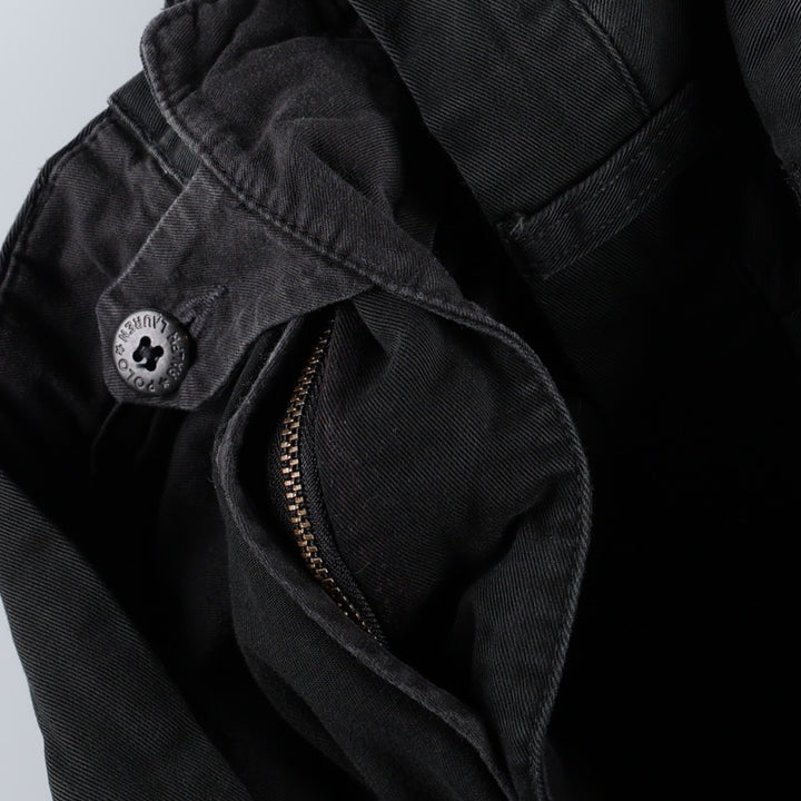 Ralph Lauren POLO by Ralph Lauren ANDREW PANT, two-pleat chino pants, men's, W32 equivalent cotton black type Vintage Second Hand