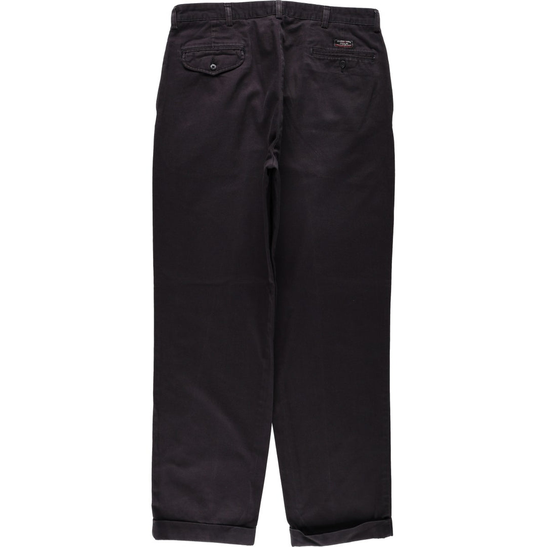 Ralph Lauren POLO by Ralph Lauren HAMMOND PANT, two-pleat chino pants, men's w36 equivalent cotton black type Vintage Second Hand