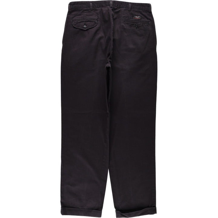 Ralph Lauren POLO by Ralph Lauren HAMMOND PANT, two-pleat chino pants, men's w36 equivalent cotton black type Vintage Second Hand