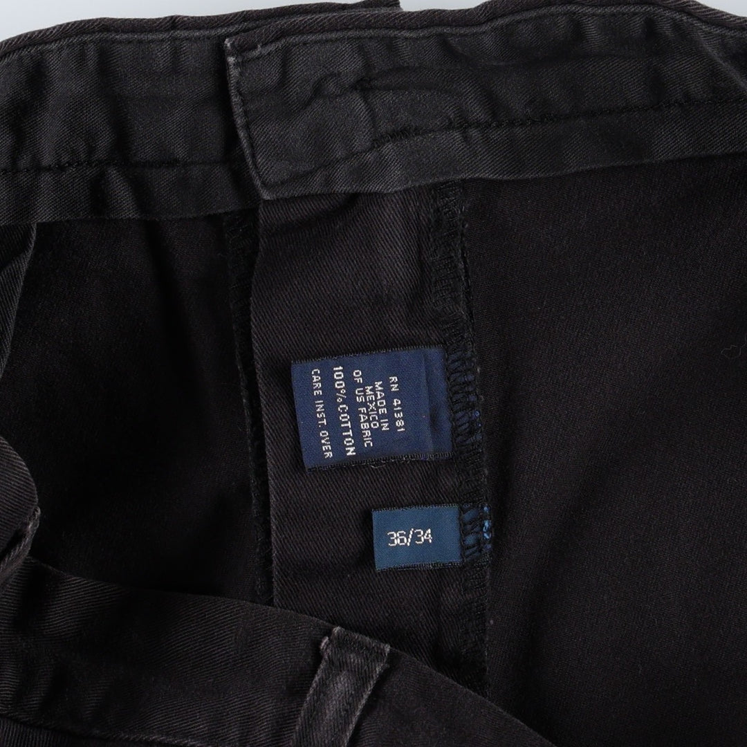 Ralph Lauren POLO by Ralph Lauren HAMMOND PANT, two-pleat chino pants, men's w36 equivalent cotton black type Vintage Second Hand