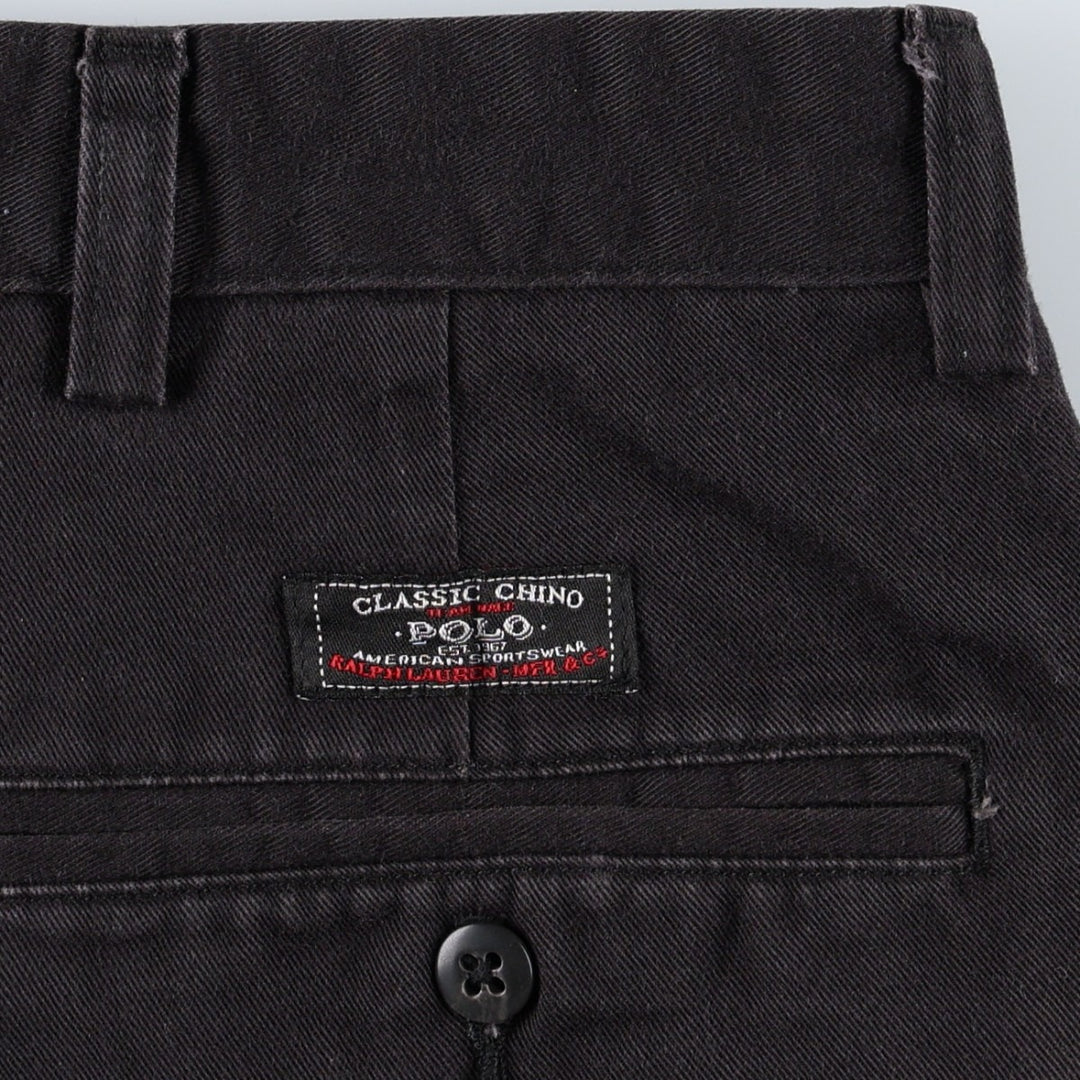 Ralph Lauren POLO by Ralph Lauren HAMMOND PANT, two-pleat chino pants, men's w36 equivalent cotton black type Vintage Second Hand
