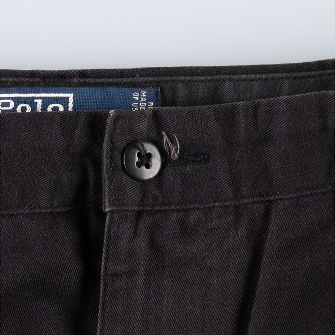 Ralph Lauren POLO by Ralph Lauren HAMMOND PANT, two-pleat chino pants, men's w36 equivalent cotton black type Vintage Second Hand
