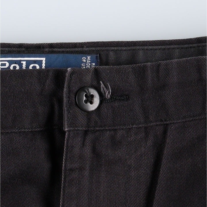 Ralph Lauren POLO by Ralph Lauren HAMMOND PANT, two-pleat chino pants, men's w36 equivalent cotton black type Vintage Second Hand