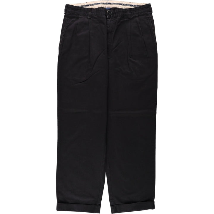 Ralph Lauren Polo Ralph Lauren HAMMOND PANT Two-pleat Chino Pants Men's W36 (approx.) cotton black type Vintage Second Hand