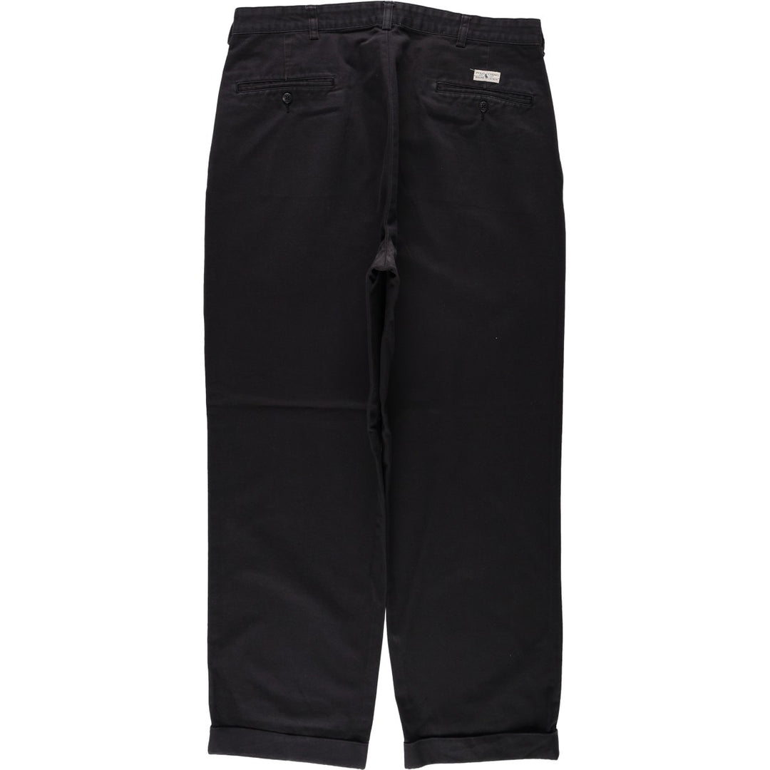 Ralph Lauren Polo Ralph Lauren HAMMOND PANT Two-pleat Chino Pants Men's W36 (approx.) cotton black type Vintage Second Hand