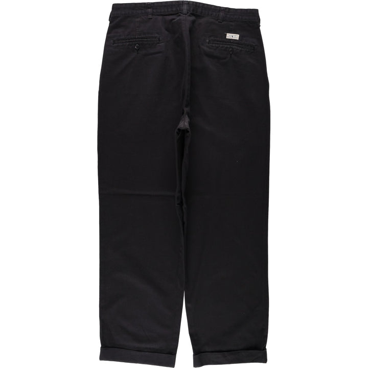 Ralph Lauren Polo Ralph Lauren HAMMOND PANT Two-pleat Chino Pants Men's W36 (approx.) cotton black type Vintage Second Hand