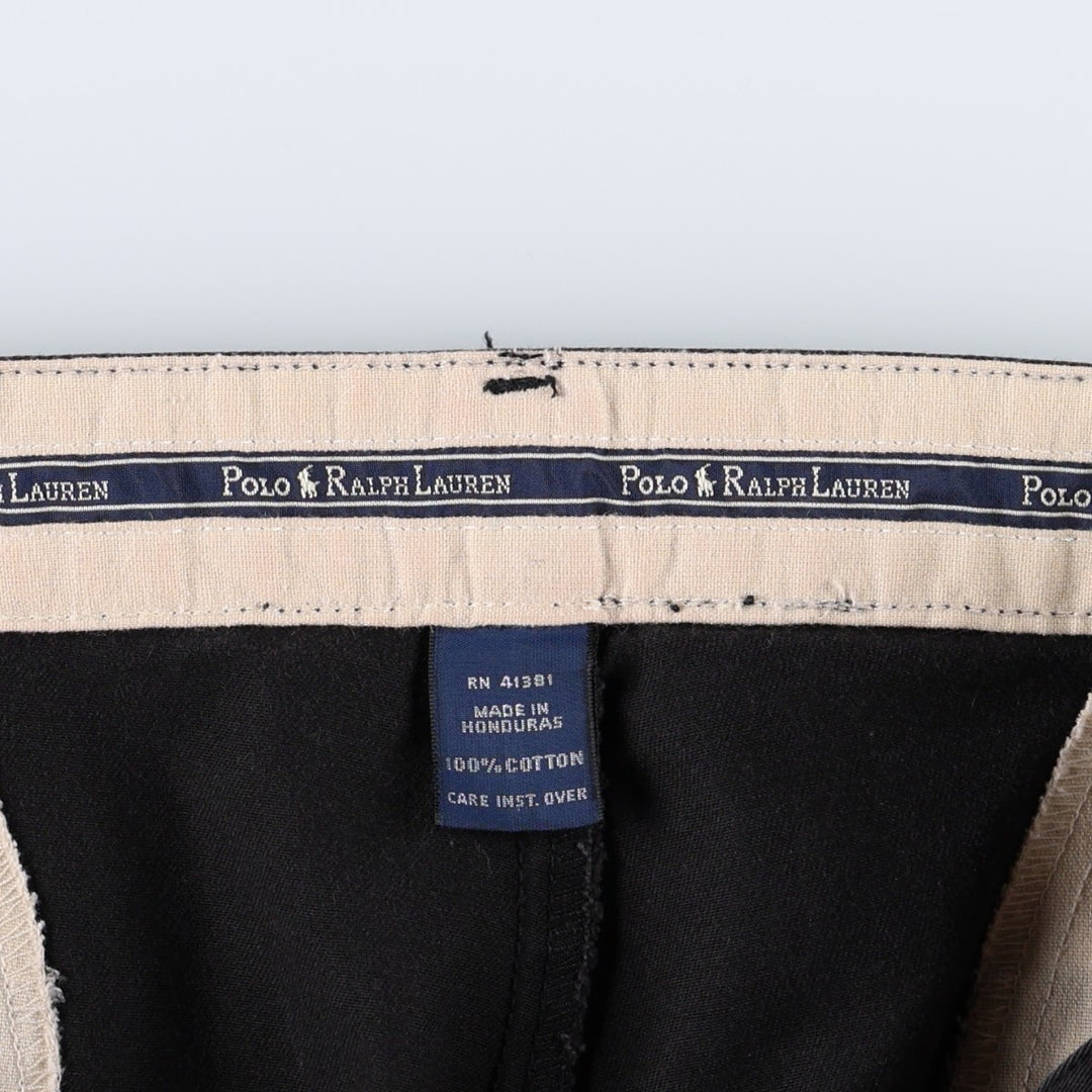 Ralph Lauren Polo Ralph Lauren HAMMOND PANT Two-pleat Chino Pants Men's W36 (approx.) cotton black type Vintage Second Hand
