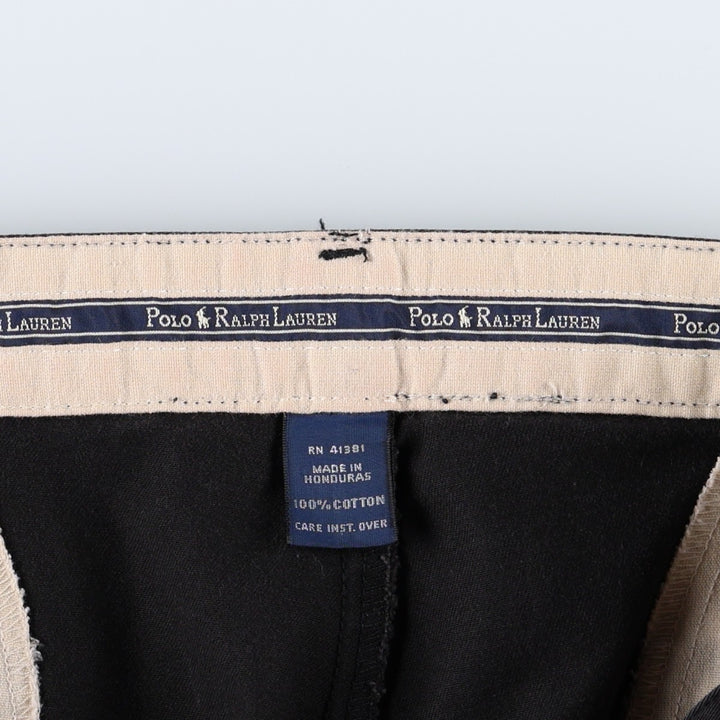 Ralph Lauren Polo Ralph Lauren HAMMOND PANT Two-pleat Chino Pants Men's W36 (approx.) cotton black type Vintage Second Hand