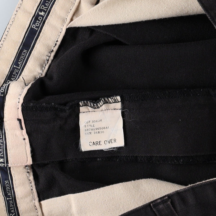 Ralph Lauren Polo Ralph Lauren HAMMOND PANT Two-pleat Chino Pants Men's W36 (approx.) cotton black type Vintage Second Hand