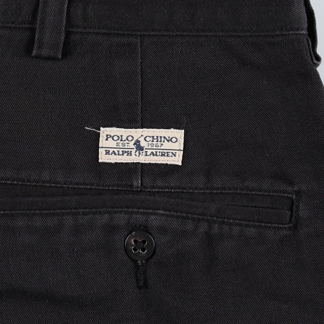 Ralph Lauren Polo Ralph Lauren HAMMOND PANT Two-pleat Chino Pants Men's W36 (approx.) cotton black type Vintage Second Hand