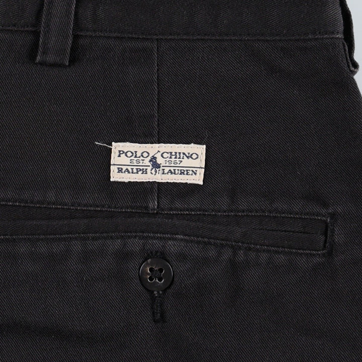 Ralph Lauren Polo Ralph Lauren HAMMOND PANT Two-pleat Chino Pants Men's W36 (approx.) cotton black type Vintage Second Hand