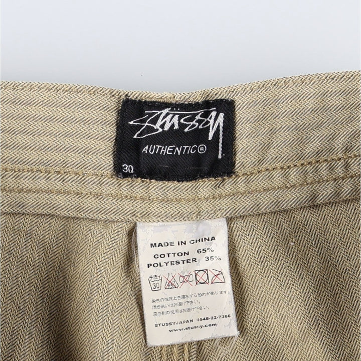Stussy Authentic Herringbone Chino Pants, Men's Size W30 (approx.) cotton Beige type Vintage Second Hand