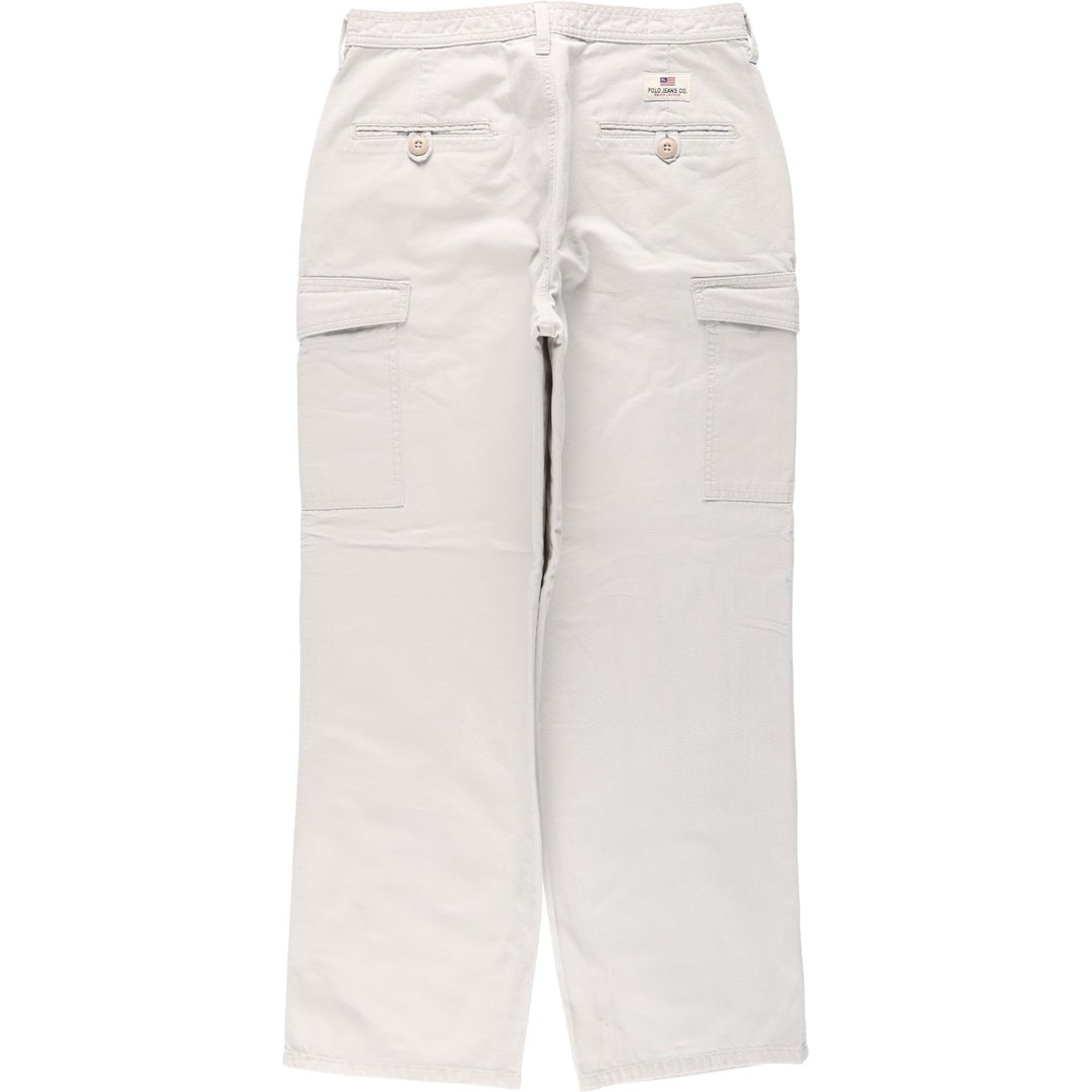 Ralph Lauren POLO JEANS COMPANY Military Cargo Pants, Men's Size W31 (approx.) cotton pale white type Vintage Second Hand