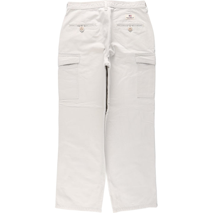 Ralph Lauren POLO JEANS COMPANY Military Cargo Pants, Men's Size W31 (approx.) cotton pale white type Vintage Second Hand